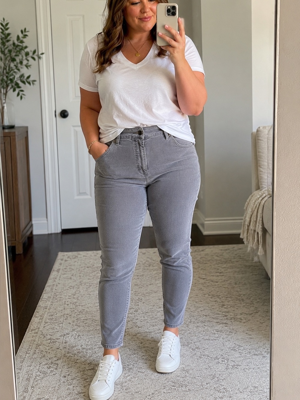 Old Navy Light Gray Corduroy Pants